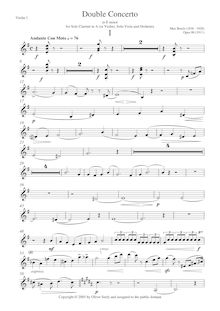 Partition violons I, Dopel-Konzerte für Karinette (oder Violine), viole de gambe und Orchester, Op.88
