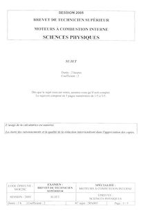 Btsmoteur sciences physiques 2005
