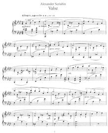 Partition complète, Waltz, Op.38, Scriabin, Aleksandr