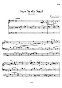 Partition complète (scan), Fugue, A♭ minor, Brahms, Johannes