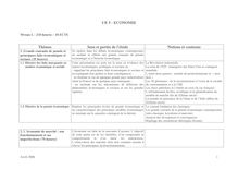 UE 5 - ECONOMIE Thèmes Sens et portée de l étude Notions et contenus
