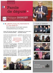La lettre du député, Philippe Doucet, député d Argenteuil-Bezons : Liberté, Égalité, Fraternité, Solidarité : Des valeurs plus que jamais fondamentales en 2016