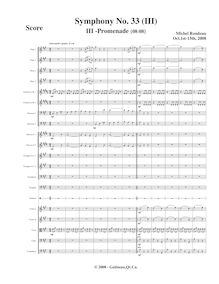 Partition , Promenade, Symphony No.33, A major, Rondeau, Michel