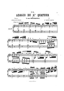 Partition complète, corde quatuor No.6, Op.18/6, B♭ major, Beethoven, Ludwig van
