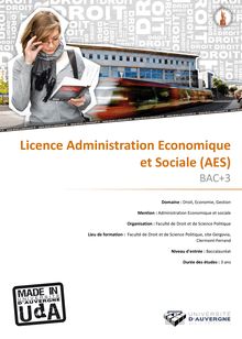 Licence Administration Economique et Sociale (AES)
