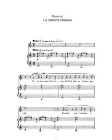 Partition complète (C Major: haut voix et piano), La dernière chanson