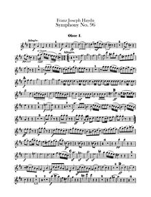Partition hautbois 1, 2, Symphony No.96 en D major, “pour Miracle”