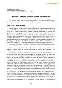 Prépa Sciences Po – Philo – Methodo – Aborder l’épreuve d’ordre général – IEP Paris
