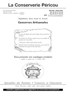 Page 1 Page 2 Ï .. Code Conditionnement J I. I Foie gras de  canard ...