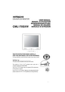 Notice Moniteurs Hitachi  CML170SXW