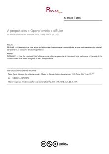 A propos des « Opera omnia » d Euler - article ; n°1 ; vol.29, pg 73-77