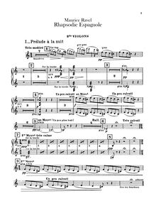 Partition violons II, Rapsodie espagnole, Rhapsodie espagnole, Ravel, Maurice