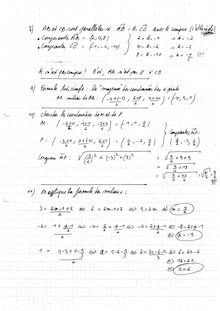 Exercices 8 à 13 de géométrie vectorielle dans l espace
