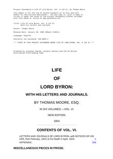 Life of Lord Byron, Vol. 6 - With His Letters and Journals