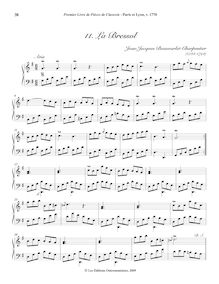 Partition , La Bressol, Premier Livre de Pièces de Clavecin, Op. 1