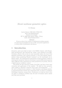 About nonlinear geometric optics E Dumas