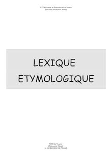 LEXIQUE ETYMOLOGIQUE