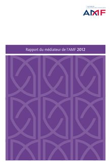Rapport du médiateur de l AMF 2012