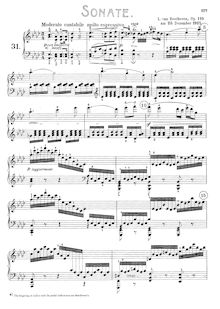 Partition complète, Piano Sonata No.31, A♭ major, Beethoven, Ludwig van