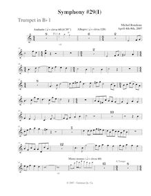 Partition trompette 1, Symphony No.29, B♭ major, Rondeau, Michel