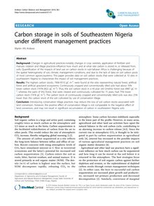 Carbon storage in soils of Southeastern Nigeria under different management practices