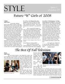 Style - Future It Girls of 2008 The Best Of Fall Television