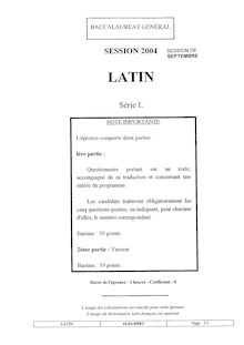 Latin 2004 Littéraire Baccalauréat général
