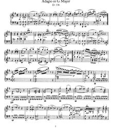 Partition complète, Adagio en G major, G major, Schubert, Franz