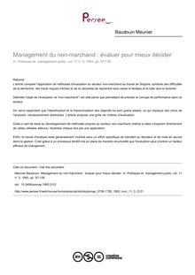 Management du non-marchand : évaluer pour mieux décider - article ; n°3 ; vol.11, pg 97-138