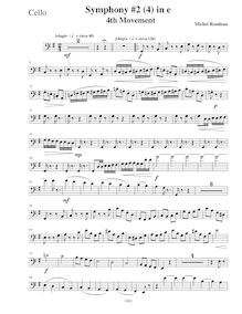 Partition violoncelles, Symphony No.2, E minor, Rondeau, Michel par Michel Rondeau