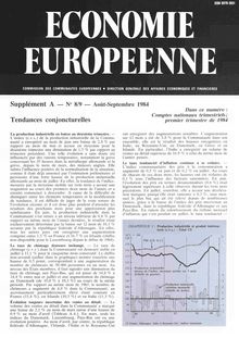ECONOMIE EUROPEENNE. Supplément A â€” N° 8/9 â€” Août-Septembre 1984