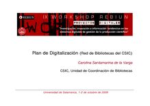Plan de Digitalización (Red de Bibliotecas del CSIC)