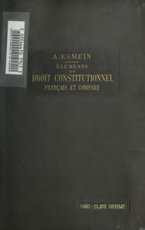 Éléments de droit constitutionnel français et comparé