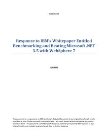 Response to IBM s Whitepaper Entitled Benchmarking and ...