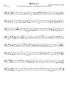 Partition viole de basse, Geistliche Chor-Music, Op.11, Musicalia ad chorum sacrum, das ist: Geistliche Chor-Music, Op.11