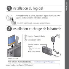 Installation du logiciel Installation et charge de la batterie