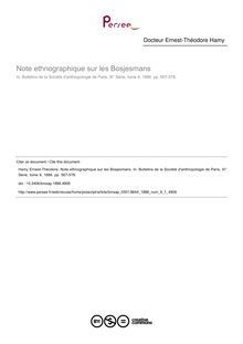 Note ethnographique sur les Bosjesmans - article ; n°1 ; vol.9, pg 567-578