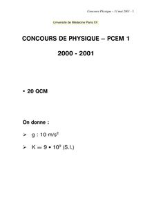 Physique 2001 Université Paris 12