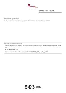 Rapport général - article ; n°4 ; vol.28, pg 681-701