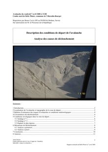 Description des conditions de départ de l avalanche analyse
