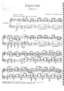 Partition complète, Improviso, Op.27 No.2, Nepomuceno, Alberto