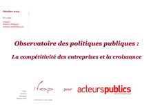 IFOP : Observatoire des politiques publiques : La compétitivité des entreprises et la croissance