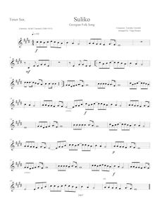 Partition ténor Saxophone (B♭), Suliko, სულიკო, Tsereteli, Varenka