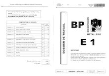 Etude, préparation, suivi d un ouvrage 2003 BP - Serrurerie-métallerie