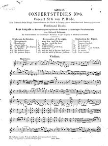 Partition de violon, violon Concerto No.6, B♭ major, Rode, Pierre