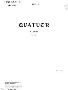 Partition violon 1, corde quatuor, Op.143, D major, Sachs, Léo