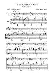 Partition , La splendeur vide, Mélodies Persanes, op.26, Saint-Saëns, Camille par Camille Saint-Saëns