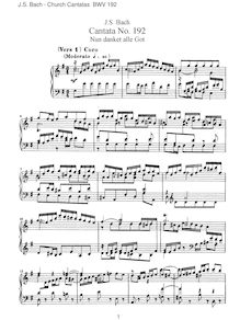 Partition complète, Nun danket alle Gott, Bach, Johann Sebastian par Johann Sebastian Bach