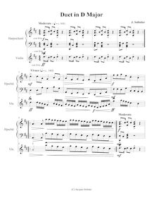 Partition complète, Duet en D major, D major, Solistier, Jacques