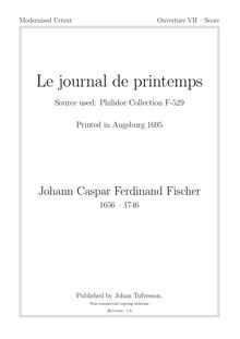 Partition  7 en G minor, Le Journal Du Printemps, Fischer, Johann Caspar Ferdinand